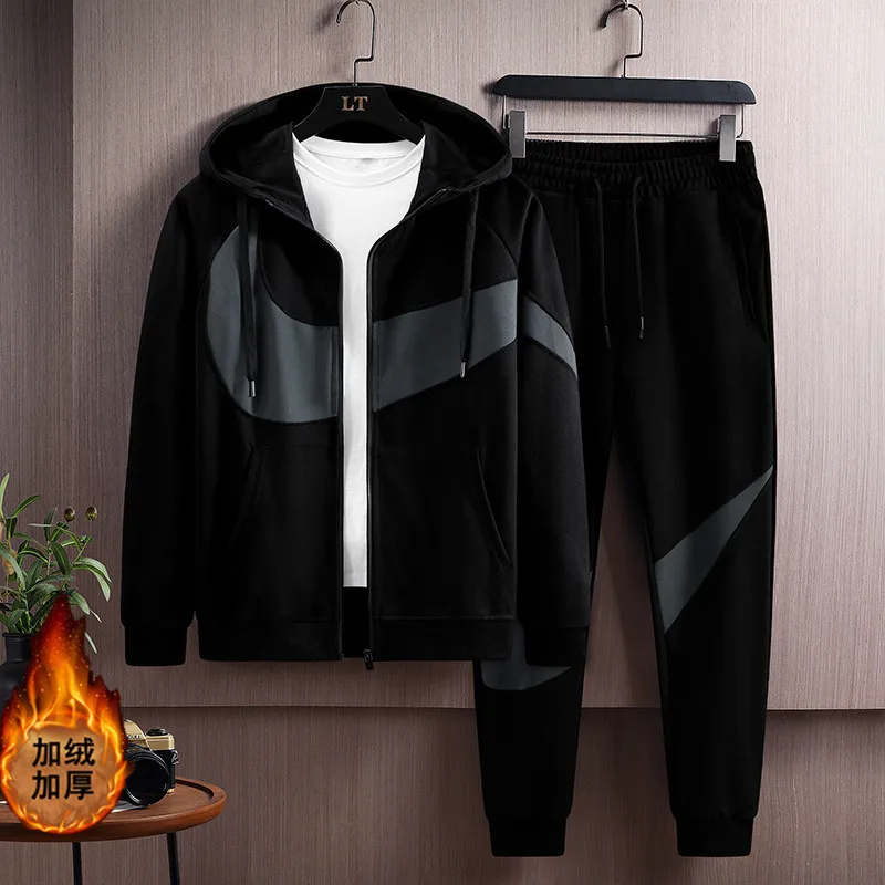 Men's Korean Youth Casual Suit Basic Hooded Jacket Autumn Thicken Hooded Sports Suit Zipper Cardigan Suit Elastic Sweatpants
Men's Korean Youth Casual Suit Basic Hooded Jacket Autumn Thicken Hooded Sports Suit Zipper Cardigan Suit Elastic Sweatpants