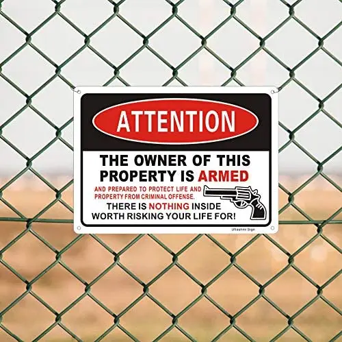 Uflashmi Private Property Signs with Gun, The Owner of This Property is Armed Sign Warning Sign for House Home Fence Wall Yard
Uflashmi Private Property Signs with Gun, The Owner of This Property is Armed Sign Warning Sign for House Home Fence Wall Yard