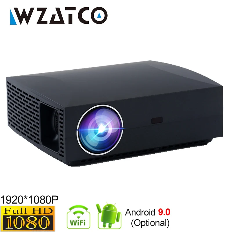 3D светодиодный проектор WZATCO F30 Android 9 0 опционально Full HD 1920x1080 5500 лм Wi Fi Bluetooth