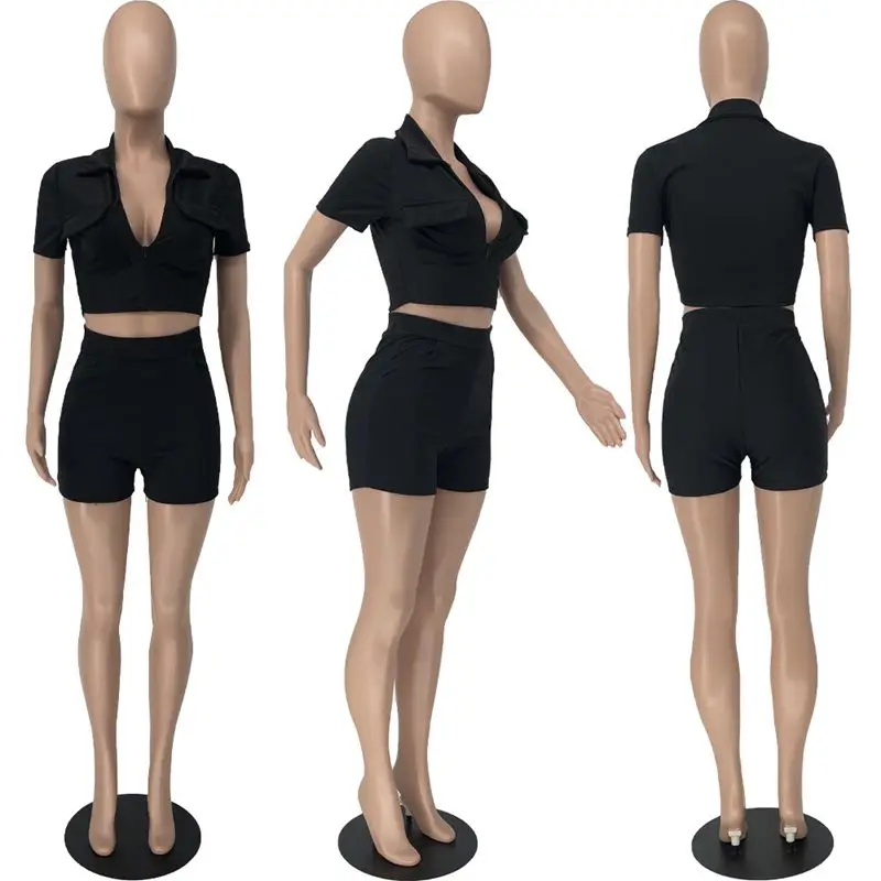 ZOOEFFBB Trendy Pocket 2 Piece Set Summer Clothes Sexy Zip Crop Top Shorts Vacation Outfits Lounge Wear Matching Sets for Women 
ZOOEFFBB Trendy Pocket 2 Piece Set Summer Clothes Sexy Zip Crop Top Shorts Vacation Outfits Lounge Wear Matching Sets for Women