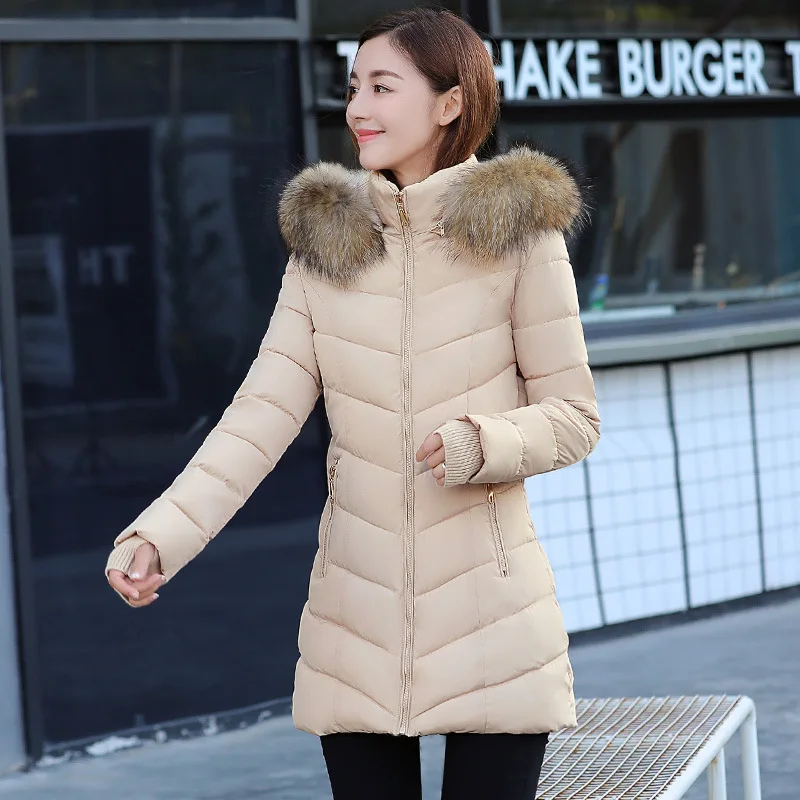 

2021 New Coat Women'S Winter Coat Mid-Length Thick Korean Down Coat Plus Size Cotton