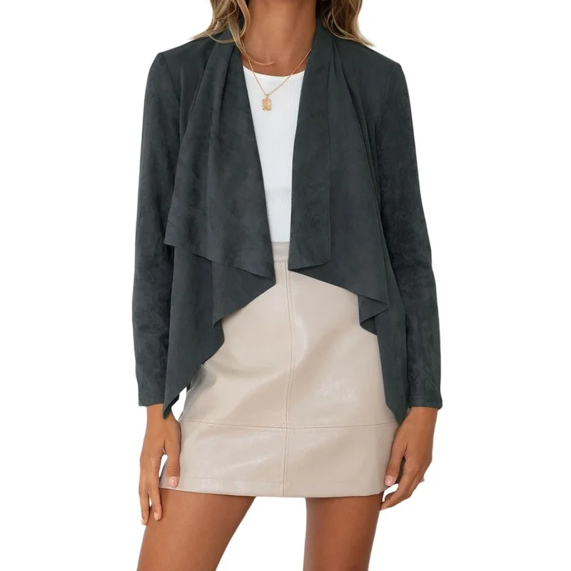 Casual Autumn Women Fall Jackets Cardigan Fashion Open Stitch Coat Long Sleeve Waterfall Ladies Suede Coats Loose Asymmetric
Casual Autumn Women Fall Jackets Cardigan Fashion Open Stitch Coat Long Sleeve Waterfall Ladies Suede Coats Loose Asymmetric
