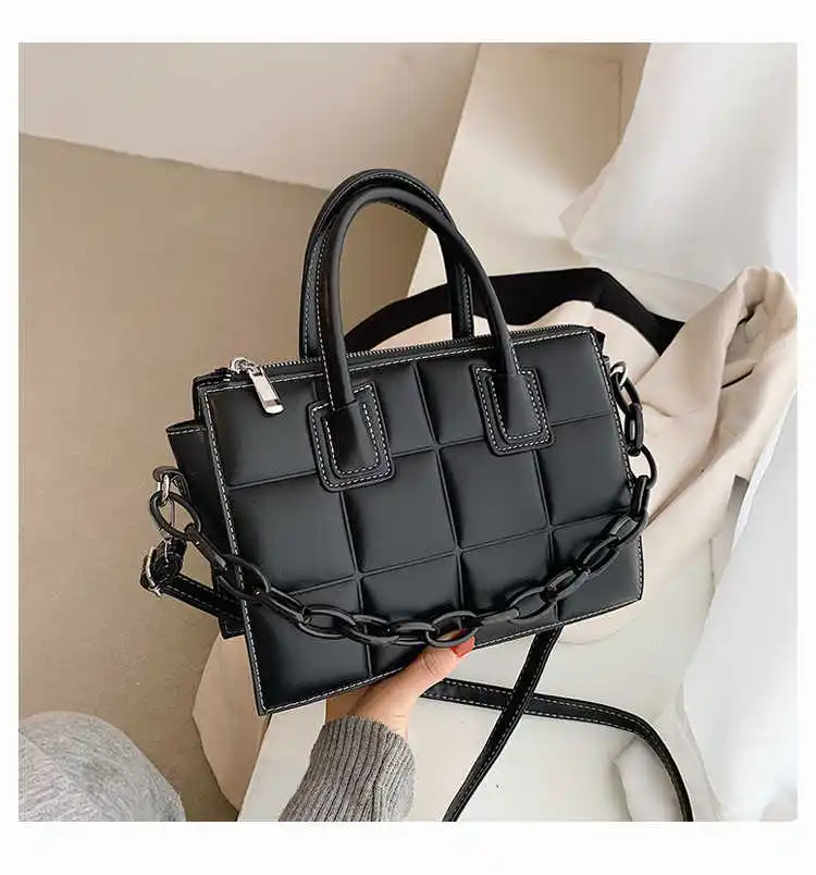 Female Plaid Chain Tote Bag 2021 Fashion New High Quality Pu Soft Leather Women's Designer Handbag Vintage Crossbody Bag
Female Plaid Chain Tote Bag 2021 Fashion New High Quality Pu Soft Leather Women's Designer Handbag Vintage Crossbody Bag