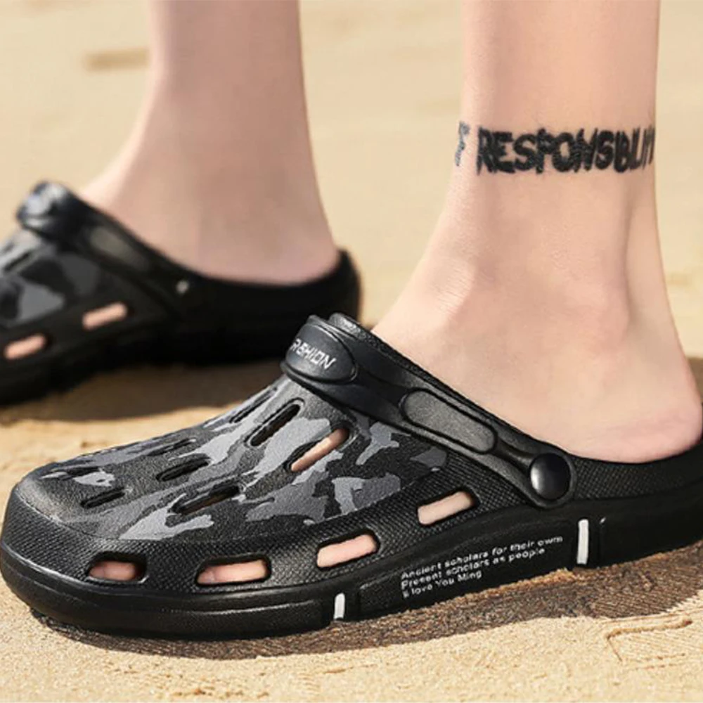 SUMMER MEN SANDALS BEACH CAVE HOLE SHOES FOR MAN CAMOUFLAGE PRINTING OUTDOOR NON-SLIP LIHGTED EVA MULE SLIPPERS SIZE EURO 40-45
SUMMER MEN SANDALS BEACH CAVE HOLE SHOES FOR MAN CAMOUFLAGE PRINTING OUTDOOR NON-SLIP LIHGTED EVA MULE SLIPPERS SIZE EURO 40-45