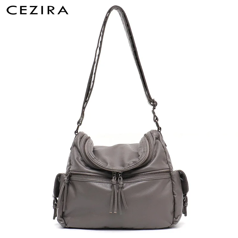 CEZIRA Soft PU Leather Crossbody Bag For Women Smooth Washed Vegan Leather Shoulder Bag Functional Handbags Female Messenger Bag
CEZIRA Soft PU Leather Crossbody Bag For Women Smooth Washed Vegan Leather Shoulder Bag Functional Handbags Female Messenger Bag