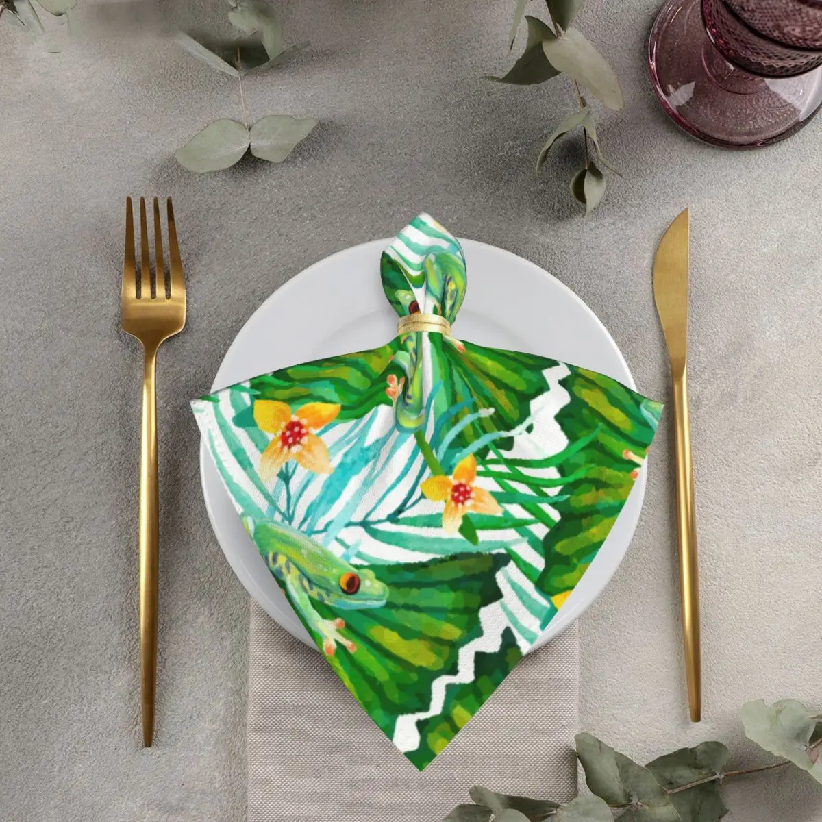 Dinner Napkins Summer Flowers Frogs Polyester Reusable Napkins for Dinners Weddings Cocktail Parties 50cm Napkins
Dinner Napkins Summer Flowers Frogs Polyester Reusable Napkins for Dinners Weddings Cocktail Parties 50cm Napkins
