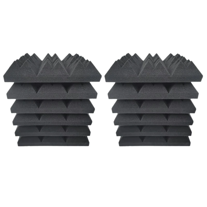 Acoustic Panels Studio Foams 12Pack Pyramid 2 x 12 x 12Inch Sound Absorbing Foam Soundproofing Wall Tiles
Acoustic Panels Studio Foams 12Pack Pyramid 2 x 12 x 12Inch Sound Absorbing Foam Soundproofing Wall Tiles