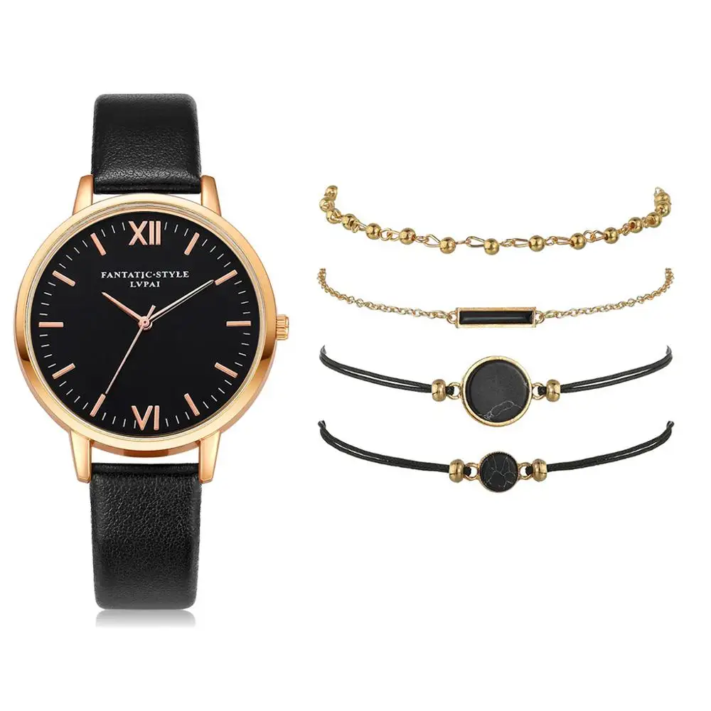 Luxury 5pc/set Top Brand Women's Watches Bracelet Set Ladies Women Watch Casual Leather Quartz Wristwatch Clock Relogio Feminino
Luxury 5pc/set Top Brand Women's Watches Bracelet Set Ladies Women Watch Casual Leather Quartz Wristwatch Clock Relogio Feminino