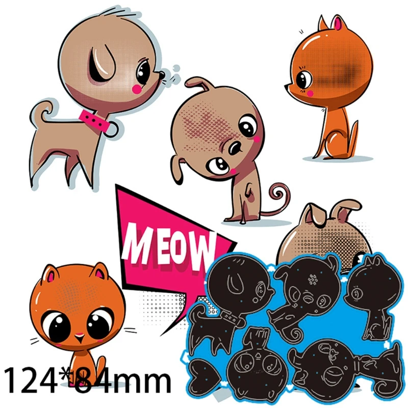 Cartoon Kitten Puppy Carbon Steel Cutting Dies DIY Scrapbooking Photo Album Embossing Paper Cards Making Stencil Decorative
Cartoon Kitten Puppy Carbon Steel Cutting Dies DIY Scrapbooking Photo Album Embossing Paper Cards Making Stencil Decorative