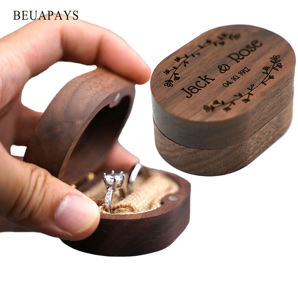 1pcs Customized Wedding Wooden Proposal Ring Box Can Print The Name And Date First Black Walnut Jewelry Necklace Storage Retro
1pcs Customized Wedding Wooden Proposal Ring Box Can Print The Name And Date First Black Walnut Jewelry Necklace Storage Retro