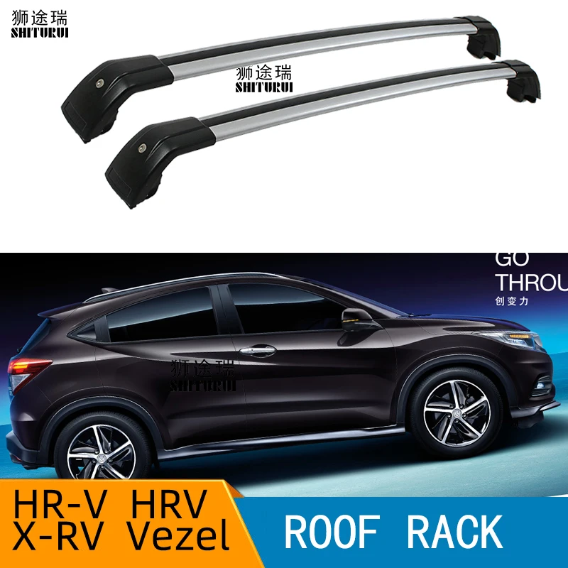 Фото Кровельные рейки для Honda HR V HRV X RV Vezel 2017 2020 SUV алюминиевый сплав боковые поперечные