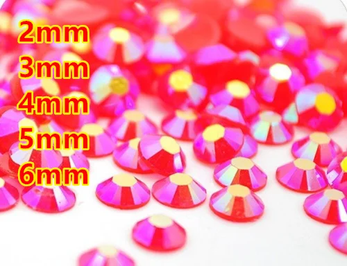 

Jelly Lt.Siam AB Resin Flatback beads for Nail Art/Garment/Decoration (2mm 3mm 4mm 5mm 6mm) 10000~100000pcs/bag