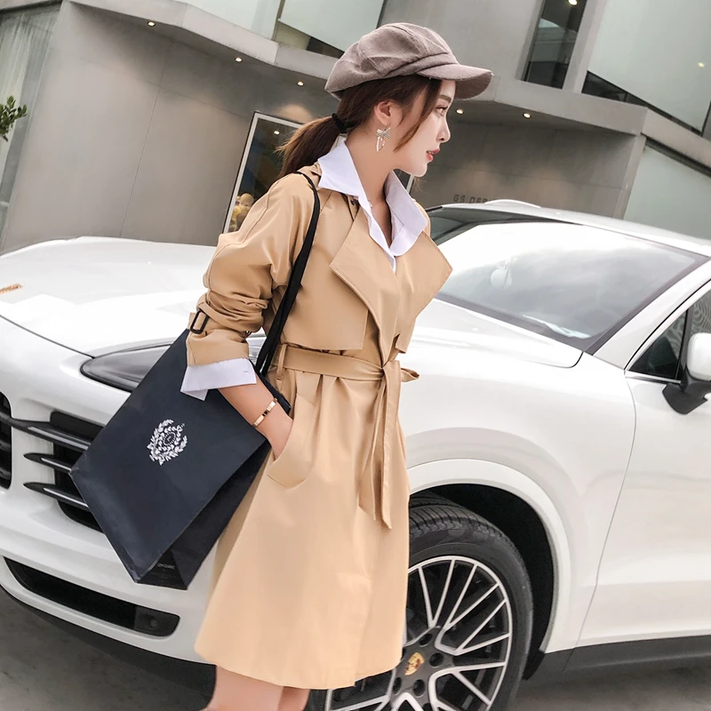 Fashion 2020 Women Trench Coat Turn Down Collar Belted Khaki Lady Clothes Autumn Spring Overcoat Femmino Plus Size Korean
Fashion 2020 Women Trench Coat Turn Down Collar Belted Khaki Lady Clothes Autumn Spring Overcoat Femmino Plus Size Korean