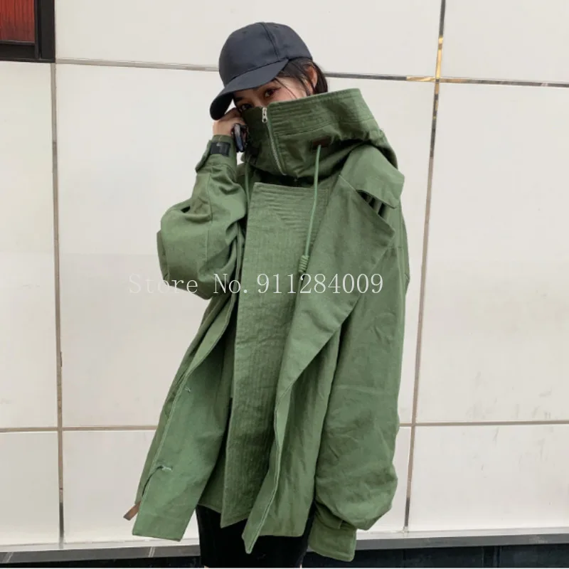 2021 Autumn Jacket New Turtleneck Long Sleeve Women 1 Outerwear Army Green Coats Safari Style Trendy Ladies Coat
2021 Autumn Jacket New Turtleneck Long Sleeve Women 1 Outerwear Army Green Coats Safari Style Trendy Ladies Coat