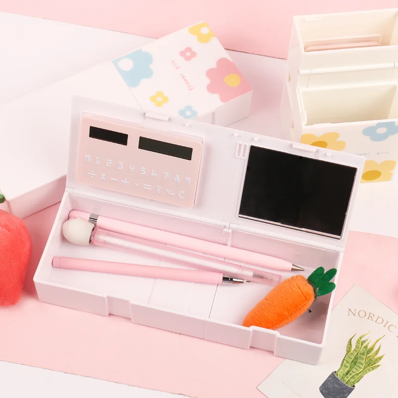 JIANWU 1Pc stationery box with calculator and mirror 4 in 1 Multi-function Large capacity pencil box penholder School supplies
JIANWU 1Pc stationery box with calculator and mirror 4 in 1 Multi-function Large capacity pencil box penholder School supplies