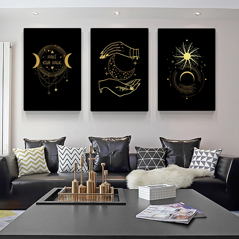 Black Gold Sun Moon Star Canvas Painting Poster Prints Modern Abstract Wall Art Pictures Nordic Living Room Bedroom Home Decor
Black Gold Sun Moon Star Canvas Painting Poster Prints Modern Abstract Wall Art Pictures Nordic Living Room Bedroom Home Decor