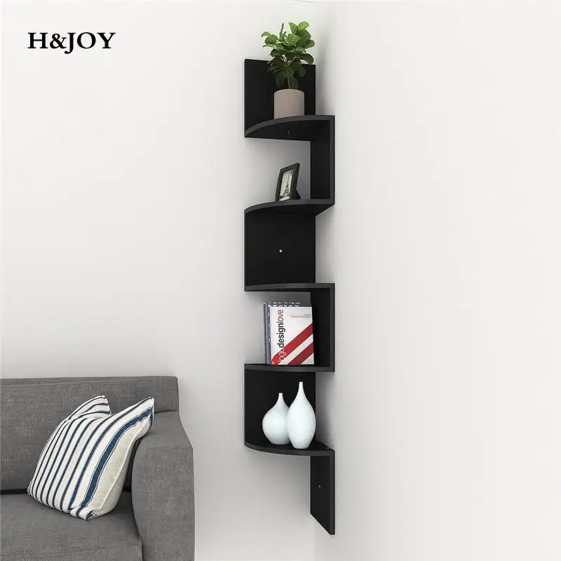 

Storage Organizer Wall Mounted Corner Shelves Display Shelves Wall Mount Home Decor Bookshelf Storage Rack Zig Zag 5/7 Tier Shel