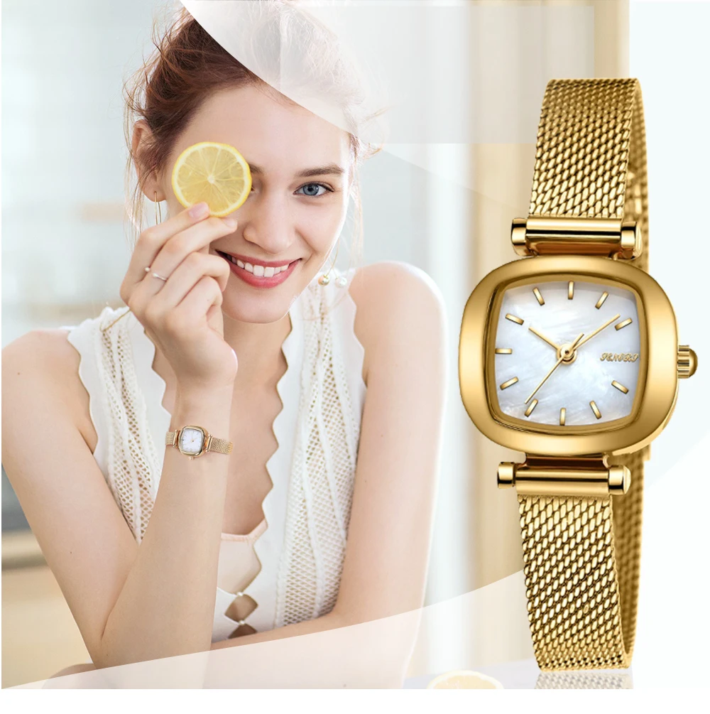 Женские кварцевые наручные часы Reloj mujer роскошные золотые для женщин|Женские