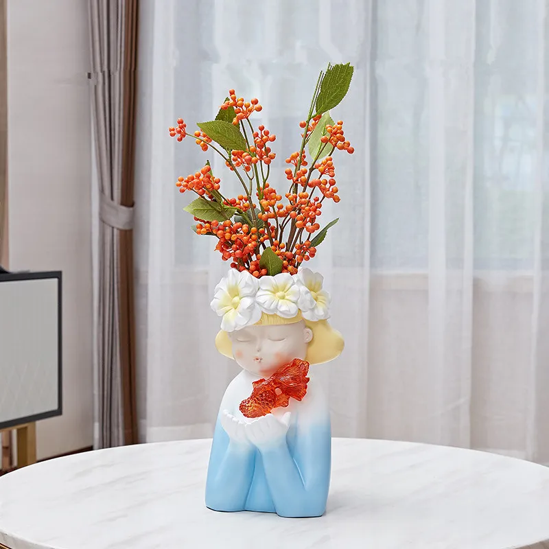 Original Goldfish Koi Fish Girl Resin Half-Length Portrait Vase Desktop Decor Creative Hand Holding Rose Girl Sculpture X3204
Original Goldfish Koi Fish Girl Resin Half-Length Portrait Vase Desktop Decor Creative Hand Holding Rose Girl Sculpture X3204