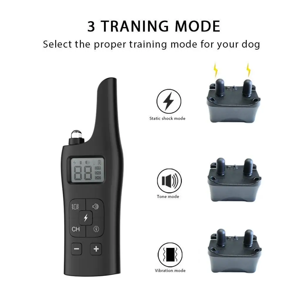 

800m Electric Remote Dog Anti Bark Control Device Rechargeable Dog Training Aids Waterproof Dog Training Collars Anti-barking