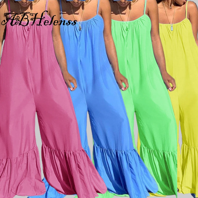 A&BHelenss Bohemian Style Beach Bodysuits Plus Size Ruffles Spliced Loose Jumpsuits For Women Spaghetti Strap Sleeveless Romper
A&BHelenss Bohemian Style Beach Bodysuits Plus Size Ruffles Spliced Loose Jumpsuits For Women Spaghetti Strap Sleeveless Romper