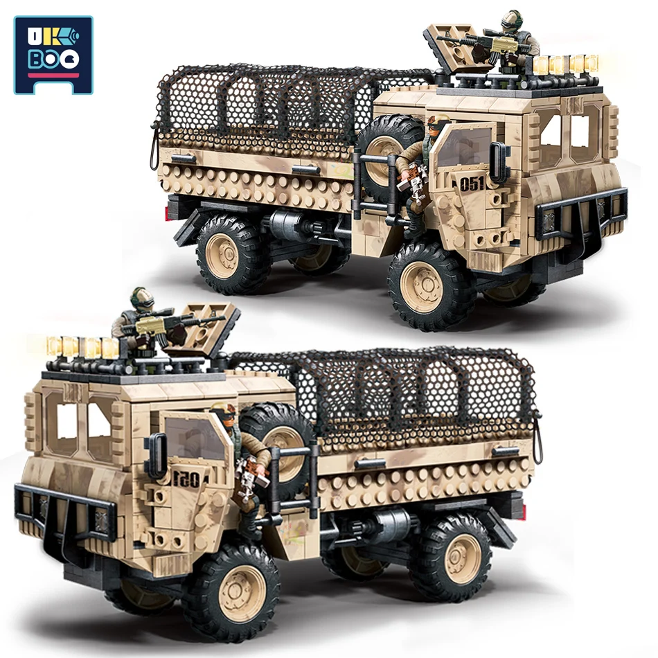 892PCS Military Heavy Tactical Truck Building Blocks WW2 Army Model City SWAT Car Soldiers Bricks Toys For Children
892PCS Military Heavy Tactical Truck Building Blocks WW2 Army Model City SWAT Car Soldiers Bricks Toys For Children