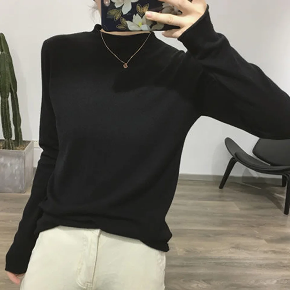 Half-high Collar Fruit Color Knit Sweater Bottoming Autumn Winter Korean Style Loose Pullover Sweater O-Neck Solid Color Tops
Half-high Collar Fruit Color Knit Sweater Bottoming Autumn Winter Korean Style Loose Pullover Sweater O-Neck Solid Color Tops