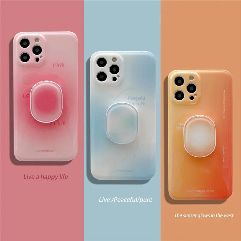 Personality Simple Solid Color Gradient Phone Case For iPhone 12 11 pro Max XS Max X XR XS 8 Plus Silicone Soft Shell With Stand
Personality Simple Solid Color Gradient Phone Case For iPhone 12 11 pro Max XS Max X XR XS 8 Plus Silicone Soft Shell With Stand