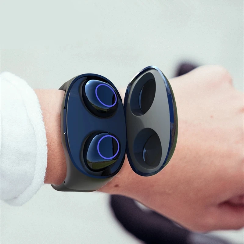 Wrist Binaural TWS Bluetooth 5.0 Headset HM50 Earphone Portable Wireless Sports Watch-type Storage Stereo Headphone Bass Earbuds
Wrist Binaural TWS Bluetooth 5.0 Headset HM50 Earphone Portable Wireless Sports Watch-type Storage Stereo Headphone Bass Earbuds