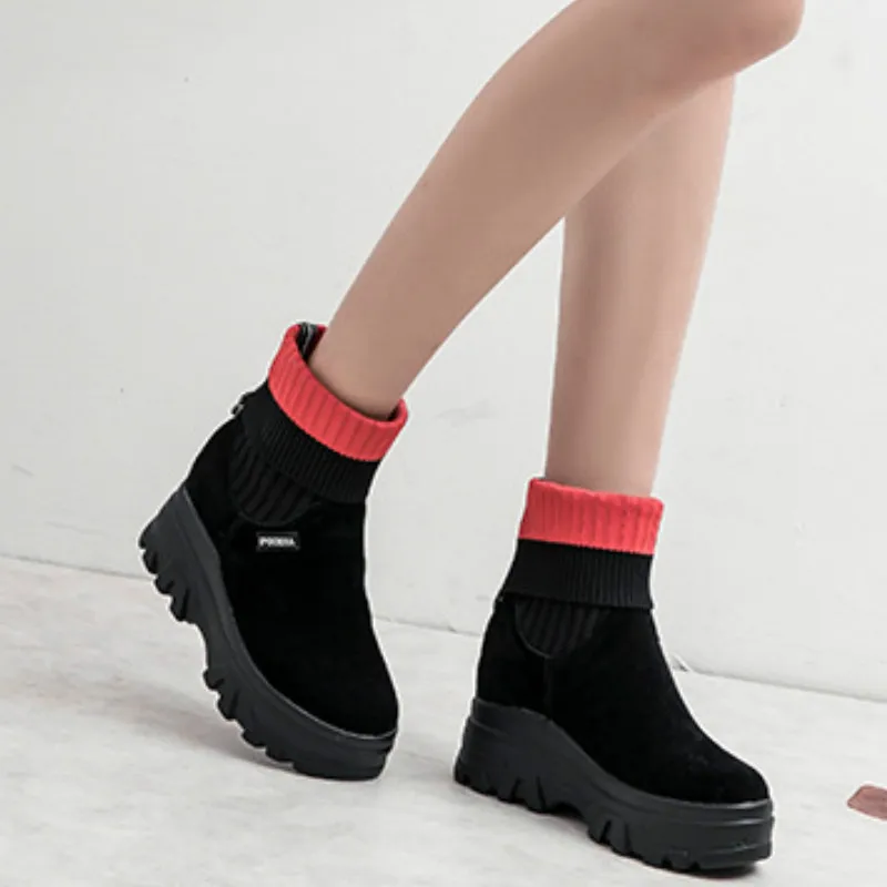 2019 autumn new fashion casual female boots knit comfortable breathable lace women's boots thick with tube women's shoes S6-56
2019 autumn new fashion casual female boots knit comfortable breathable lace women's boots thick with tube women's shoes S6-56