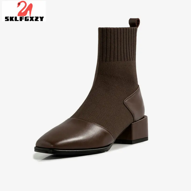 SKLFGXZY 2021 Модные женские ботильоны из натуральной коровьей кожи стрейч короткие сапоги на квадратном каблуке женские ботинки черные ботинки
SKLFGXZY 2021 Модные женские ботильоны из натуральной коровьей кожи стрейч короткие сапоги на квадратном каблуке женские ботинки черные ботинки