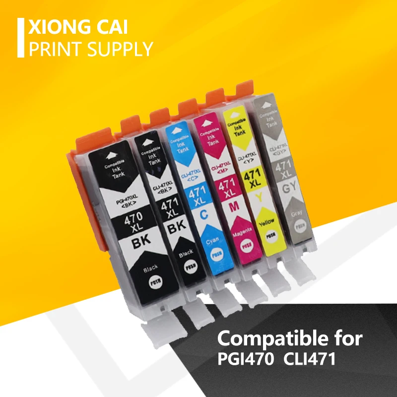 

PGI-470 CLI-471 PGI470 CLI471 470 471 Compatible Ink Cartridge for Canon PIXMA MG5740 MG6840 TS5040 TS6040 Printer Full Ink