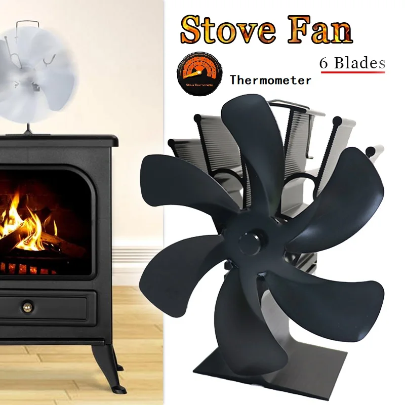 Black Fireplace 6 Blades Heat Powered Stove Fan komin Log Wood Burner Eco Friendly Quiet Fan Home Efficient Heat Distribution
Black Fireplace 6 Blades Heat Powered Stove Fan komin Log Wood Burner Eco Friendly Quiet Fan Home Efficient Heat Distribution
