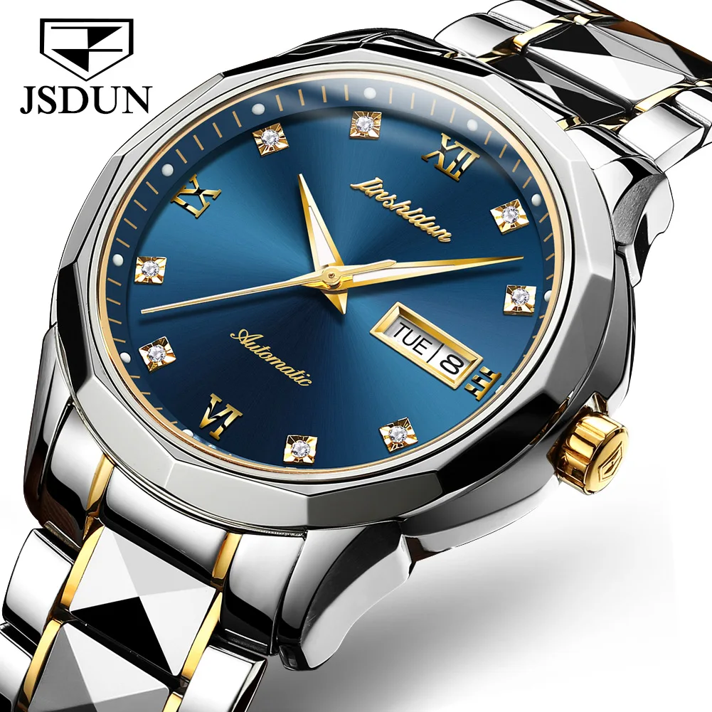 JSDUN Men Automatic Mechanical Watch Sapphire Waterproof Tungsten Steel Watch Japanese Movement Luxury Business Brand 8813 Reloj
JSDUN Men Automatic Mechanical Watch Sapphire Waterproof Tungsten Steel Watch Japanese Movement Luxury Business Brand 8813 Reloj
