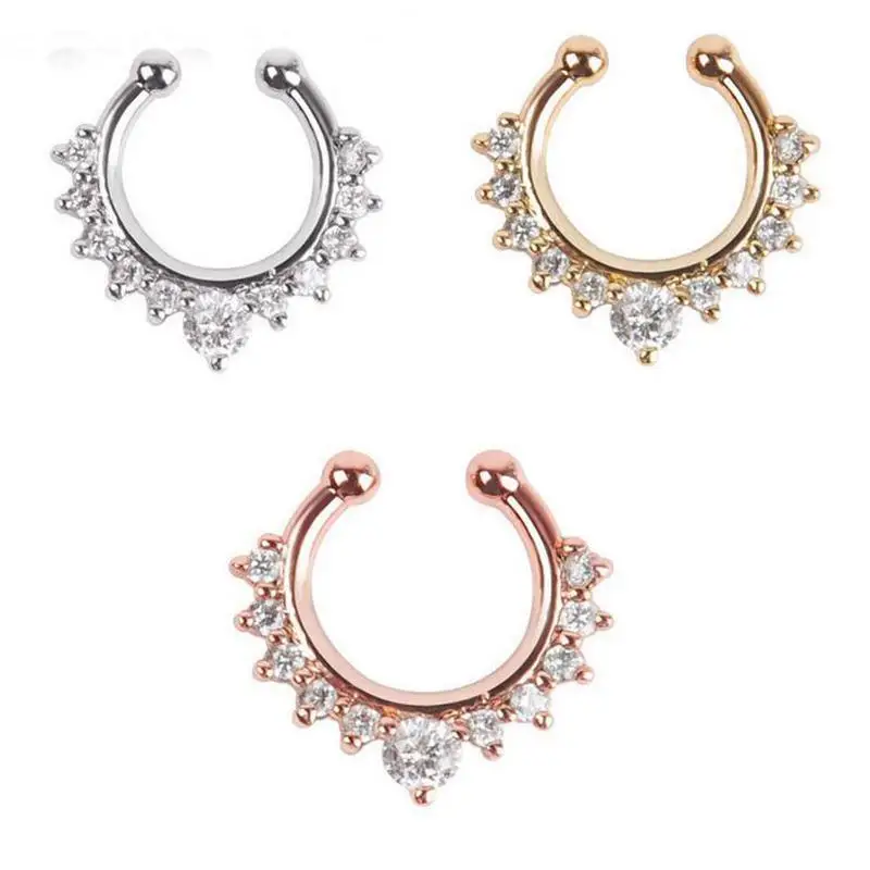 New Crystal Clicker Fake Septum For Women Clip Hoop Nose Ring Faux Piercing Gold Silver Plated Men G
New Crystal Clicker Fake Septum For Women Clip Hoop Nose Ring Faux Piercing Gold Silver Plated Men G