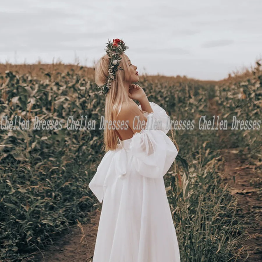 2021 New Cheap Simple Sweethheart Sexy High Side Slit Puffy Sleeve Open Back White Long Organza A Line Boho Wedding Dresses Rob 
2021 New Cheap Simple Sweethheart Sexy High Side Slit Puffy Sleeve Open Back White Long Organza A Line Boho Wedding Dresses Rob