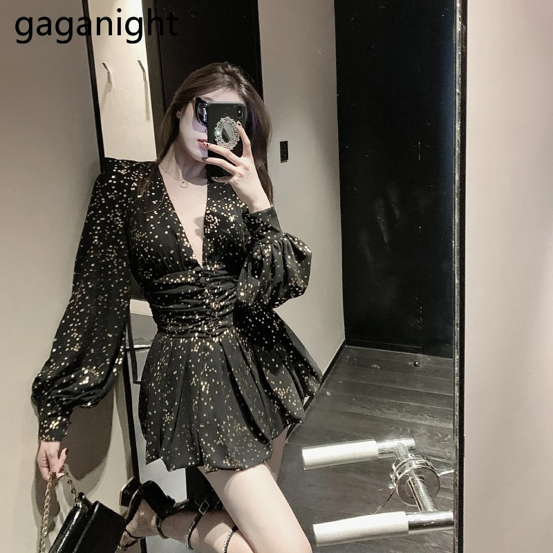 Gaganight черное сексуальное женское Клубное Короткое мини-платье с длинным рукавом и глубоким V-образным вырезом шикарные корейские платья для... 
Gaganight черное сексуальное женское Клубное Короткое мини-платье с длинным рукавом и глубоким V-образным вырезом шикарные корейские платья для...
