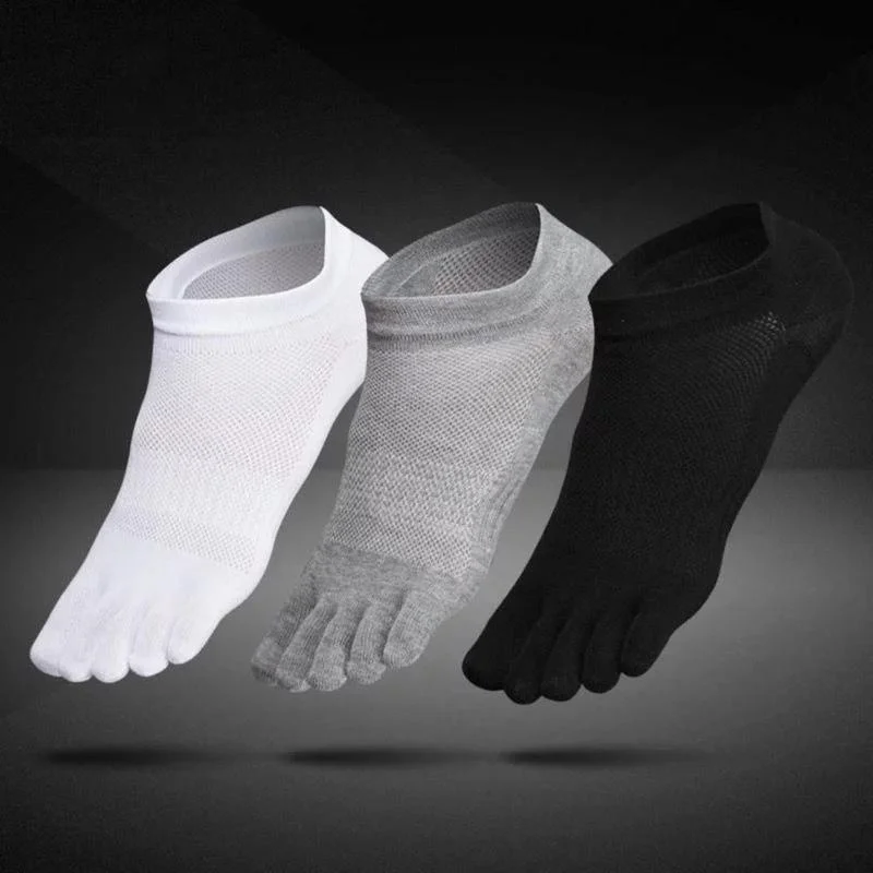 

1 pair Breathable Unisex Men Women Socks Sports Ideal For Five 5 Finger Toe Shoes Sale solid Mesh socks men