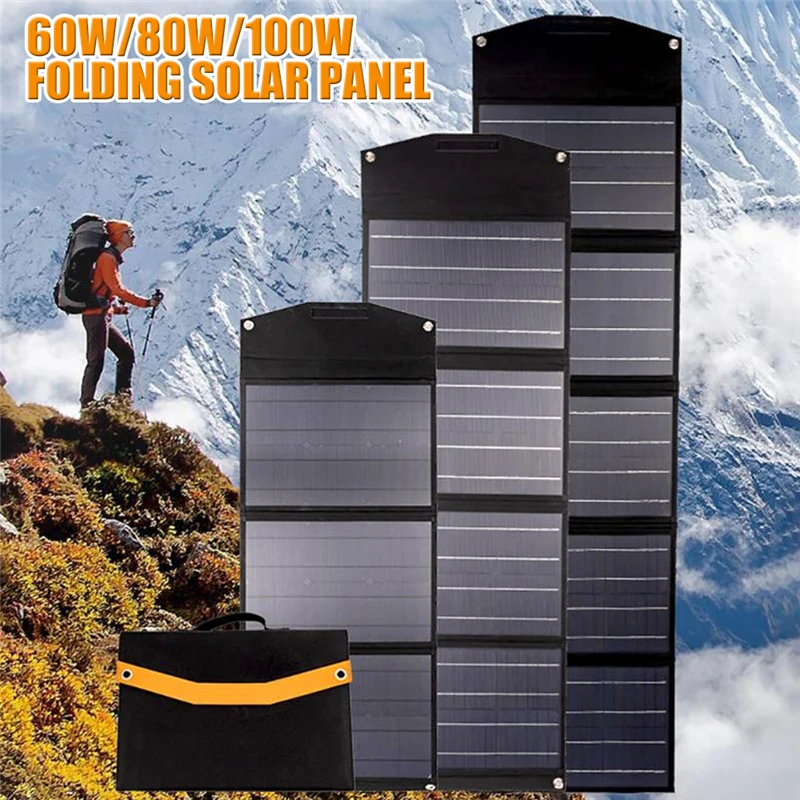 100/80/60W Portable Solar Panel Charging Folding Bag with Dual USB+DC Interfaces Outdoor Enmergency Energy Power Solar Cells
100/80/60W Portable Solar Panel Charging Folding Bag with Dual USB+DC Interfaces Outdoor Enmergency Energy Power Solar Cells