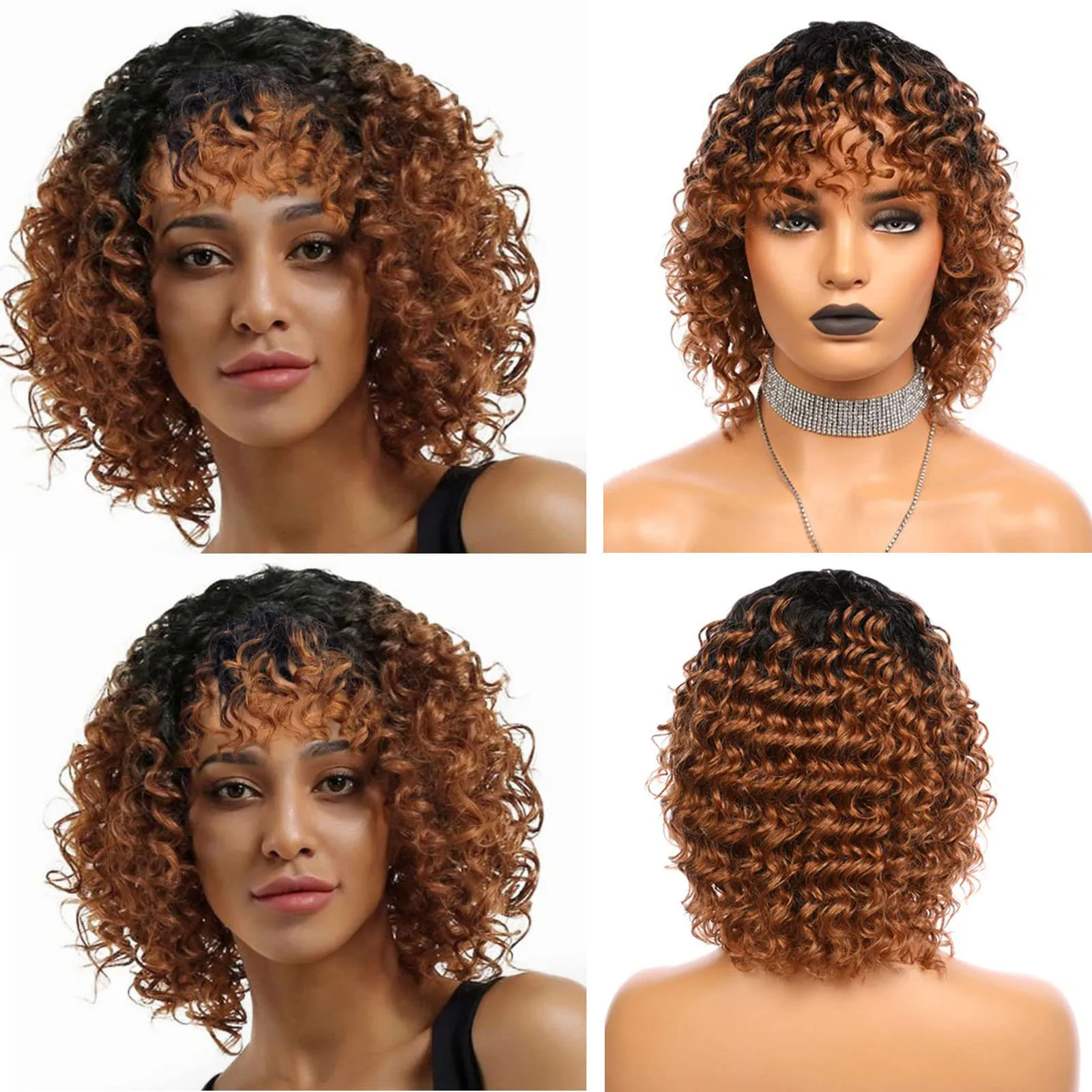 Ombre Brown Afro Curly Bob Wig Human Hair 1B/30 2 Tones None Lace Front Glueless Short Kinky Curly Full Machine Made Bob Wigs
Ombre Brown Afro Curly Bob Wig Human Hair 1B/30 2 Tones None Lace Front Glueless Short Kinky Curly Full Machine Made Bob Wigs