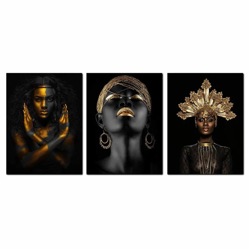 Framed Picture Painting Abstract Poster Printed Golden Fashion Black Woman Portrait Wall Art Canvas Print for Living Room
Framed Picture Painting Abstract Poster Printed Golden Fashion Black Woman Portrait Wall Art Canvas Print for Living Room