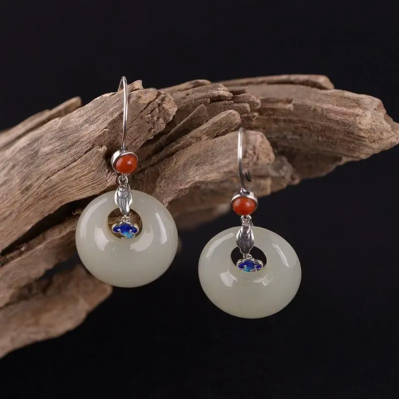 Chinese Style Burnt Blue Earrings S925 Sterling Silver Retro Fashion Elegant Auspicious Cloud Hetian Jade Safety Buckle Earrings
Chinese Style Burnt Blue Earrings S925 Sterling Silver Retro Fashion Elegant Auspicious Cloud Hetian Jade Safety Buckle Earrings