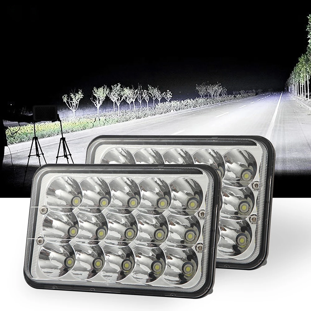4x6 Inch Car Headlight Square 180W 15LED High Lumen 6000K White Driving Lights Hi/Lo Beam Waterproof for Jeep Chevy Pickup Truck
4x6 Inch Car Headlight Square 180W 15LED High Lumen 6000K White Driving Lights Hi/Lo Beam Waterproof for Jeep Chevy Pickup Truck