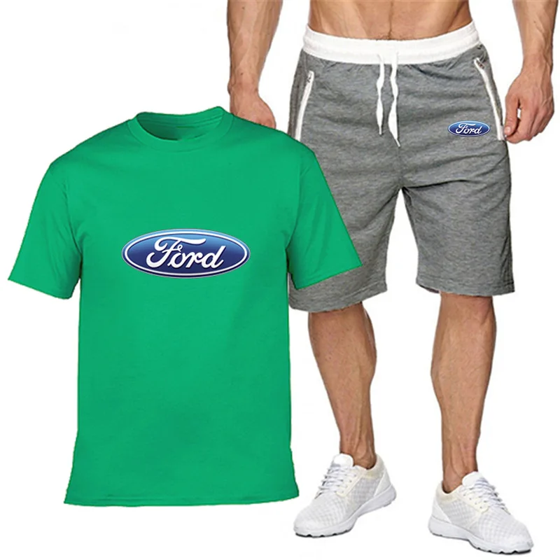 New Summer Mens Ford Car Logo Tracksuit Cotton Short-Sleeved T-Shirt+Shorts Casual Sportswear Fitnessclothes Male Suit
New Summer Mens Ford Car Logo Tracksuit Cotton Short-Sleeved T-Shirt+Shorts Casual Sportswear Fitnessclothes Male Suit