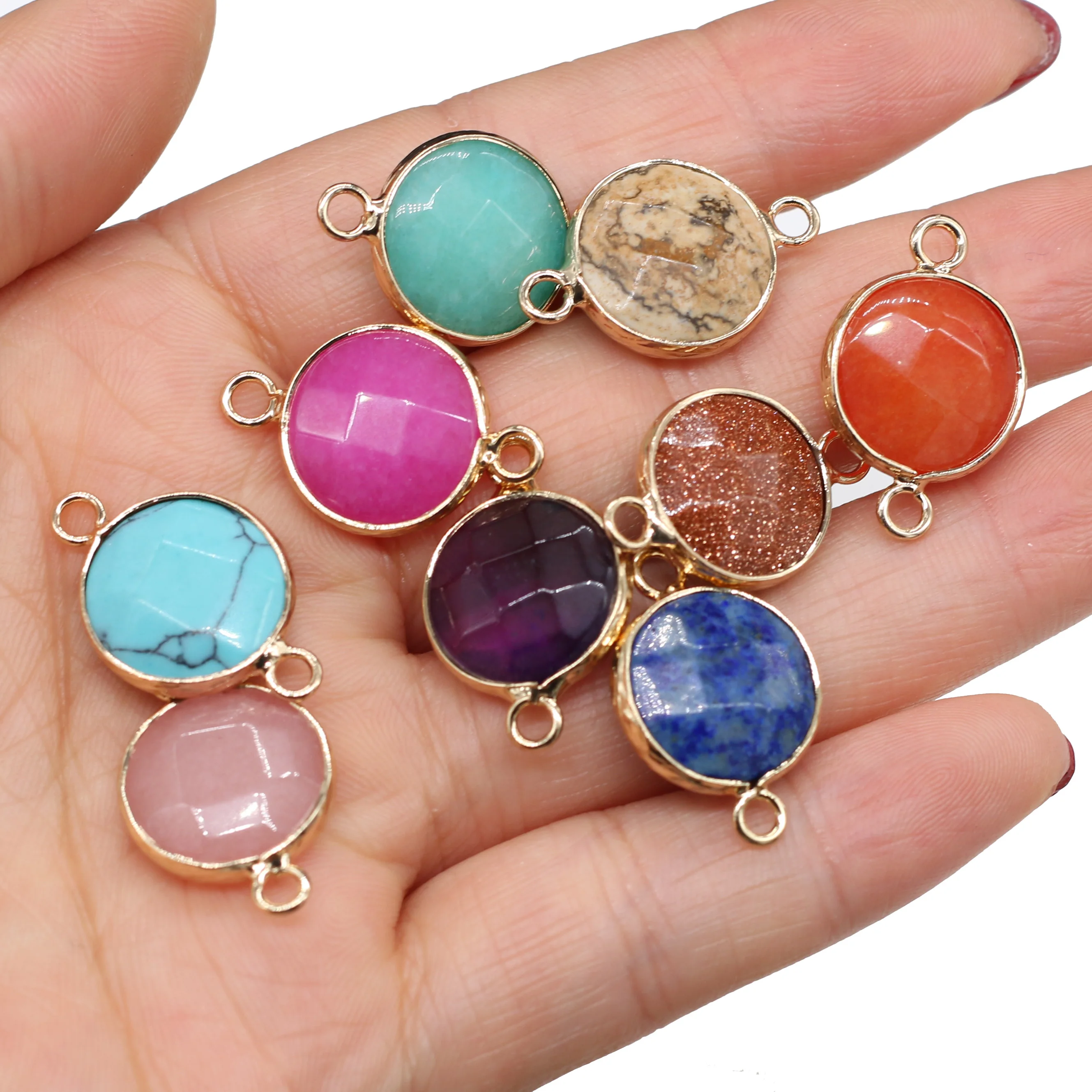 Trendy Natural Stone Pendant Amazonite Lapis Lazuli Crystal Agates Charms Connector for Jewelry Making DIY Necklace Earring Gift
Trendy Natural Stone Pendant Amazonite Lapis Lazuli Crystal Agates Charms Connector for Jewelry Making DIY Necklace Earring Gift