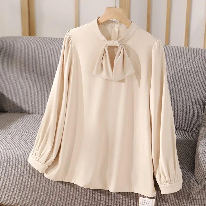 Women Shirts Blouses Casual Solid Polyester Shirt Bow Neckline Long Sleeve Back Zipper Placket Top Pleated Button Cuffs S19604
Women Shirts Blouses Casual Solid Polyester Shirt Bow Neckline Long Sleeve Back Zipper Placket Top Pleated Button Cuffs S19604