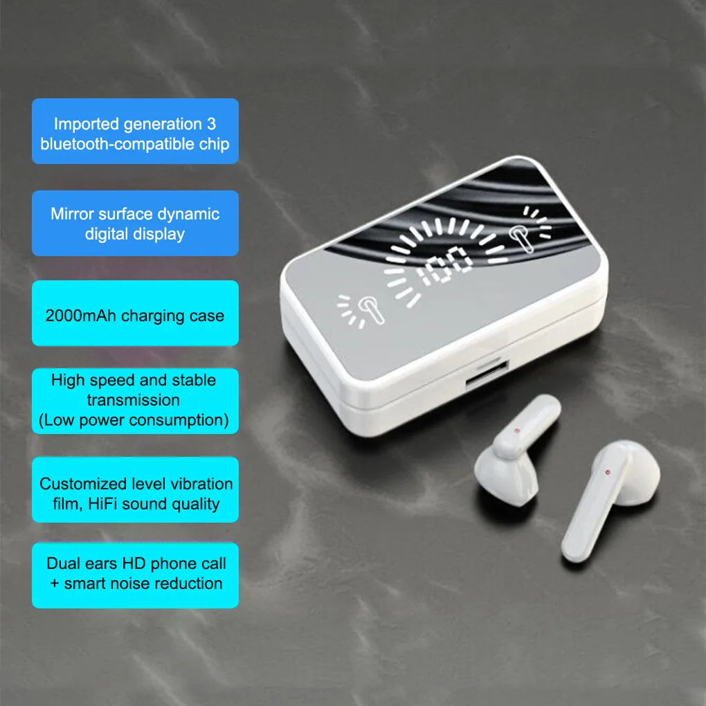 2021 TWS Fone Wireless Headphones 3500mAh Charging Box HIFI Stereo Sound IPX7 Waterproof Sports Earphones With Microphone
2021 TWS Fone Wireless Headphones 3500mAh Charging Box HIFI Stereo Sound IPX7 Waterproof Sports Earphones With Microphone