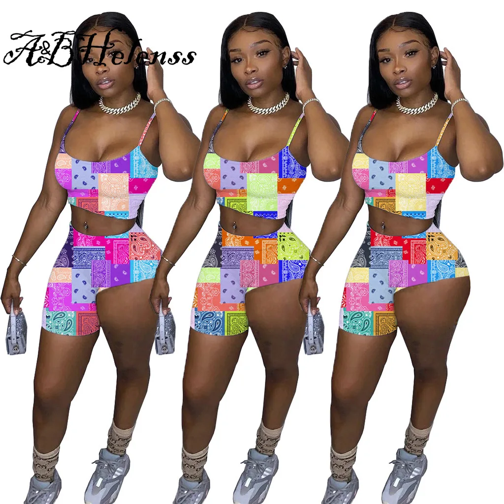 Sexy Biker Set Spaghetti Strap Two Piece Set Women Print Crop Tank Top + Short Pants Streetwear Sumemr Clothes for Women Outfit
Sexy Biker Set Spaghetti Strap Two Piece Set Women Print Crop Tank Top + Short Pants Streetwear Sumemr Clothes for Women Outfit