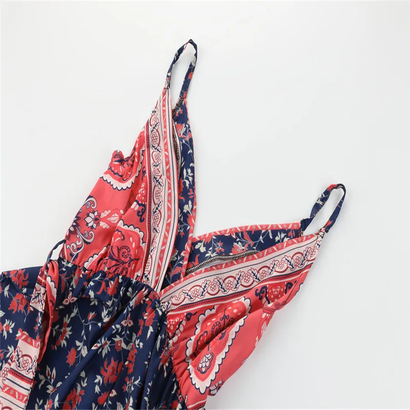 Sexy Sling Strap V Neck Flower Print Jumpsuits Women Bohemian Casual Beach Wide Leg Romper Ladies Slim Backless Lace Up Overalls
Sexy Sling Strap V Neck Flower Print Jumpsuits Women Bohemian Casual Beach Wide Leg Romper Ladies Slim Backless Lace Up Overalls