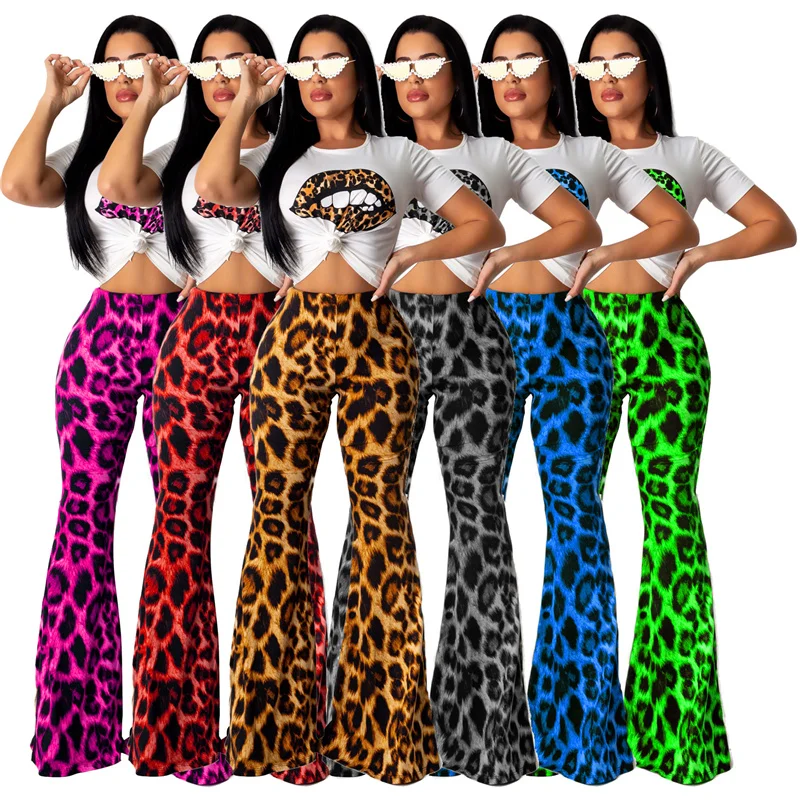 Women Fashion Leopard Casual Two-Piece Set 2021 Short Sleeve t Shirt + Flare Pants Suits High Street Sexy 2pcs Outfits Tracksuit
Women Fashion Leopard Casual Two-Piece Set 2021 Short Sleeve t Shirt + Flare Pants Suits High Street Sexy 2pcs Outfits Tracksuit